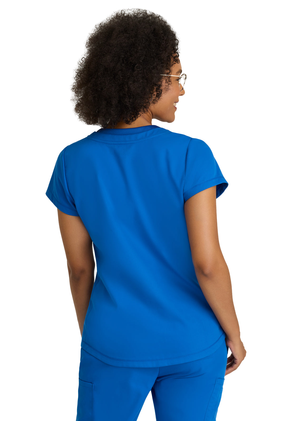 Women's  Three Pocket V-Neck Evelyn Top - GRT261 - New Royal