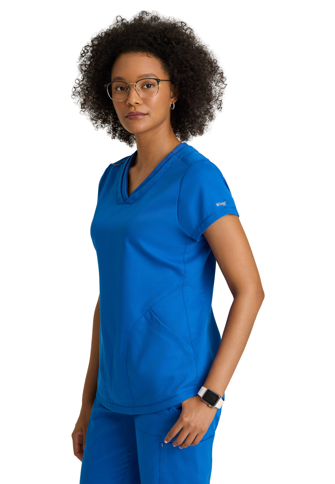 Women's  Three Pocket V-Neck Evelyn Top - GRT261 - New Royal
