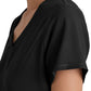Women's Two-Pocket Piped V-Neck Rhythm Top - GSST180 - Black