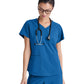Women's Two-Pocket Piped V-Neck Rhythm Top - GSST180 - New Royal