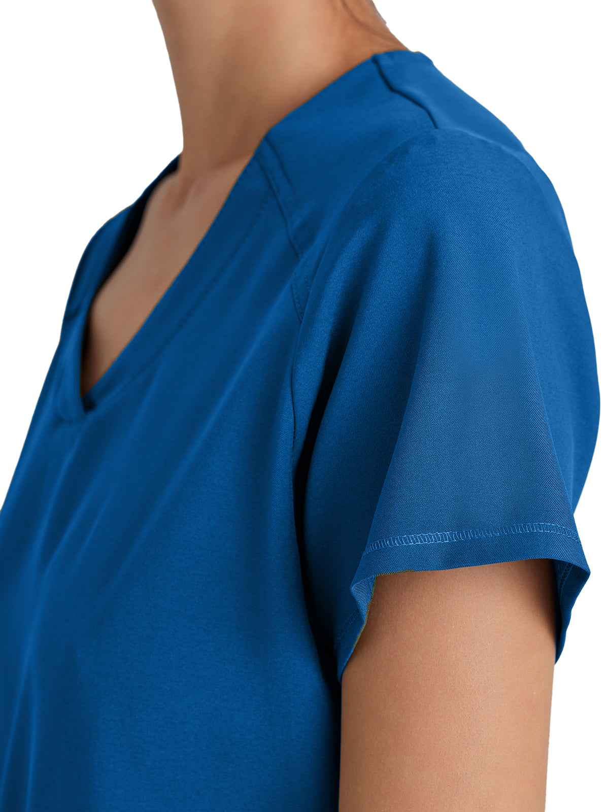Women's Two-Pocket Piped V-Neck Rhythm Top - GSST180 - New Royal