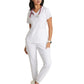 Women's Two-Pocket Piped V-Neck Rhythm Top - GSST180 - White