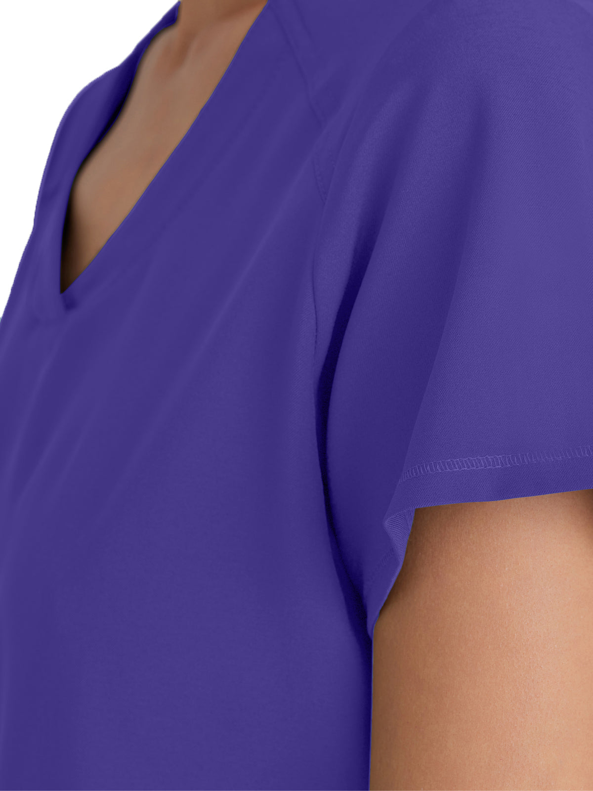 Women's Two-Pocket Piped V-Neck Rhythm Top - GSST180 - New Grape