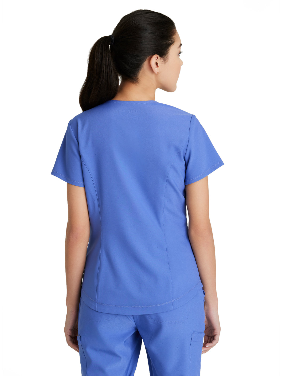 Women's Two-Pocket Piped V-Neck Rhythm Top - GSST180 - Vivid Lapis