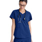 Women's Two-Pocket Piped V-Neck Rhythm Top - GSST180 - Indigo (Navy)
