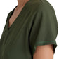 Women's Two-Pocket Piped V-Neck Rhythm Top - GSST180 - Fern
