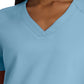 Women's Two-Pocket Piped V-Neck Rhythm Top - GSST180 - Ocean Mist