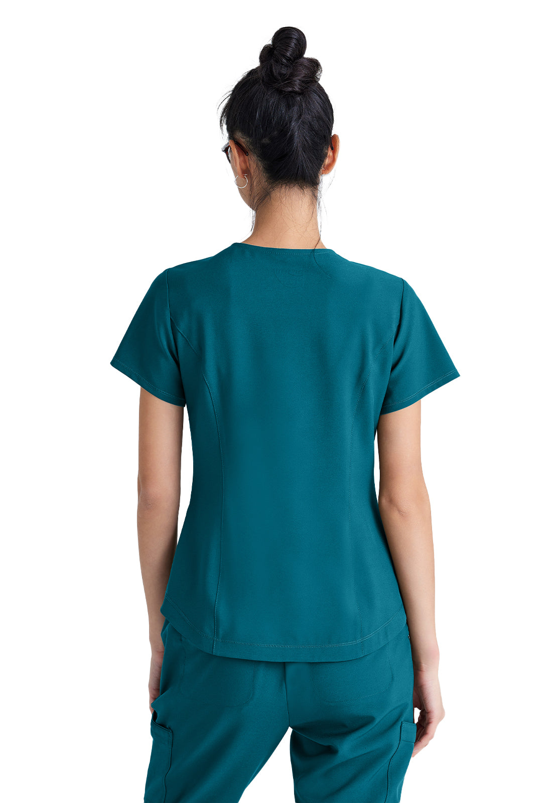 Women's Two-Pocket Piped V-Neck Rhythm Top - GSST180 - Bahama