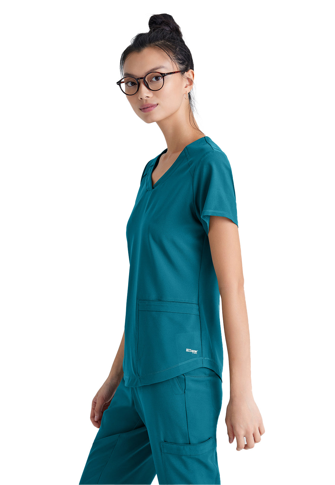 Women's Two-Pocket Piped V-Neck Rhythm Top - GSST180 - Bahama
