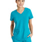 Women's Two-Pocket Piped V-Neck Rhythm Top - GSST180 - Teal
