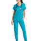 Women's Two-Pocket Piped V-Neck Rhythm Top - GSST180 - Teal