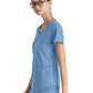 Women's Two-Pocket Piped V-Neck Rhythm Top - GSST180 - Ciel Blue