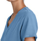 Women's Two-Pocket Piped V-Neck Rhythm Top - GSST180 - Ciel Blue