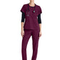 Women's Two-Pocket Piped V-Neck Rhythm Top - GSST180 - Wine