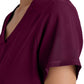 Women's Two-Pocket Piped V-Neck Rhythm Top - GSST180 - Wine