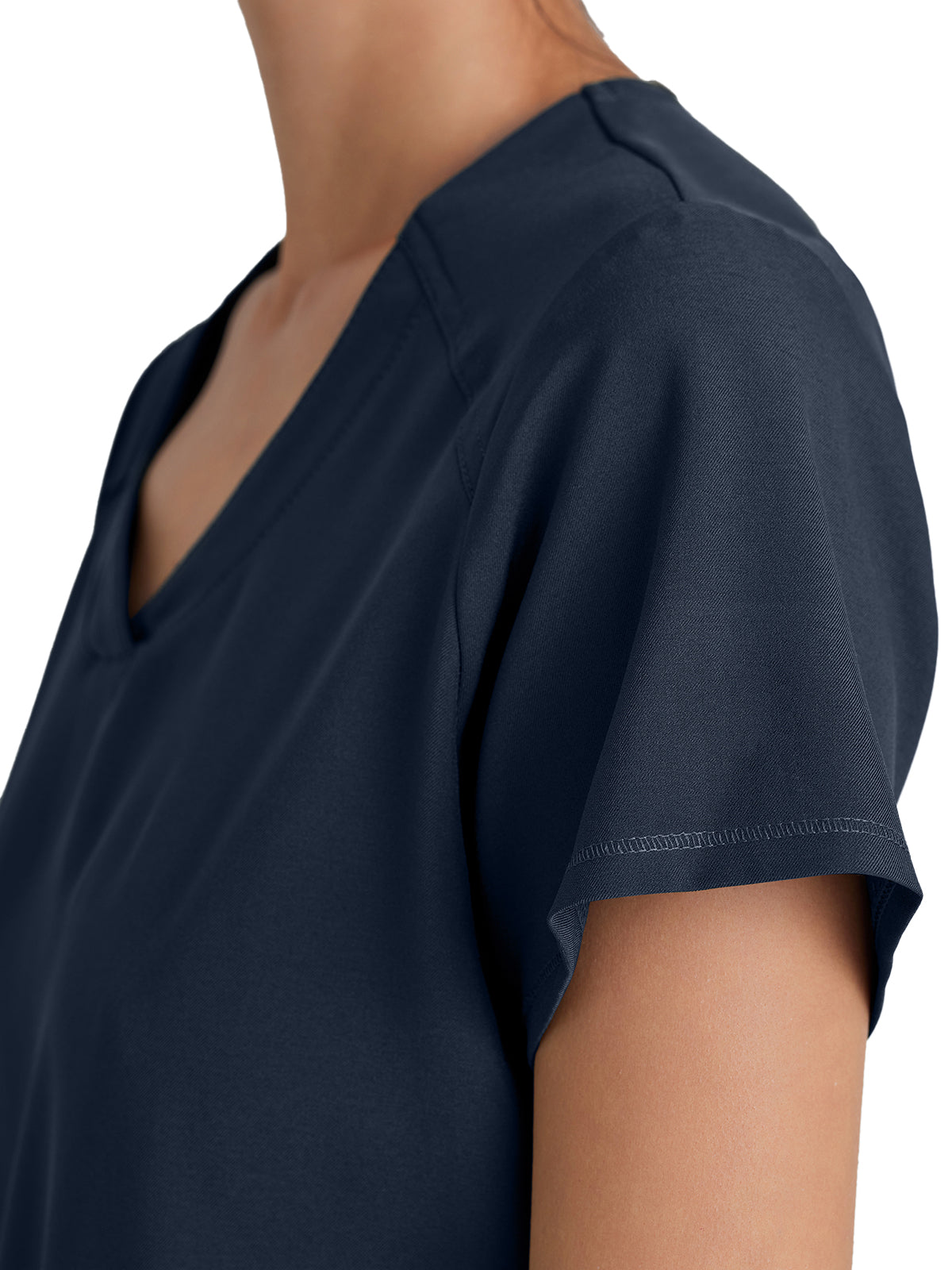 Women's Two-Pocket Piped V-Neck Rhythm Top - GSST180 - Steel