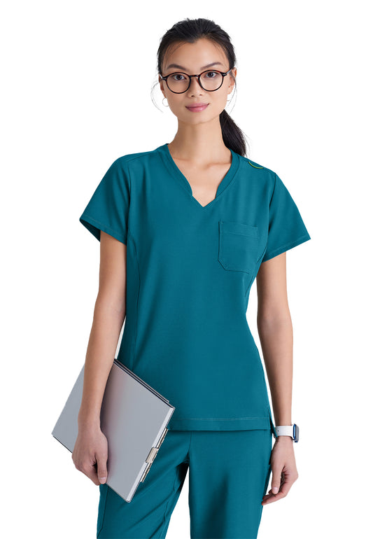 Women's Banded-V-Neck Sway Tuck-In Top - GSST181 - Bahama