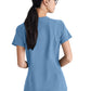 Women's Banded-V-Neck Sway Tuck-In Top - GSST181 - Ciel Blue