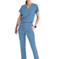 Women's Banded-V-Neck Sway Tuck-In Top - GSST181 - Ciel Blue