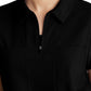 Women's 2 Pocket Zip Neck Banded Waist Perseverance Top - GSST215 - Black