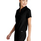 Women's 2 Pocket Zip Neck Banded Waist Perseverance Top - GSST215 - Black