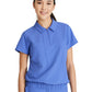 Women's 2 Pocket Zip Neck Banded Waist Perseverance Top - GSST215 - Vivid Lapis