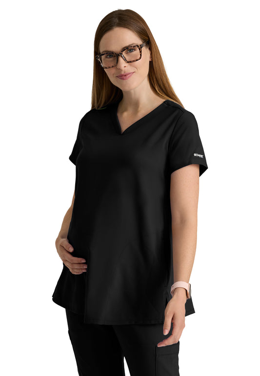 Women's  Two Pocket V-Neck Promise Scrub Top - GSST262 - Black