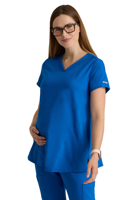 Women's  Two Pocket V-Neck Promise Scrub Top - GSST262 - New Royal