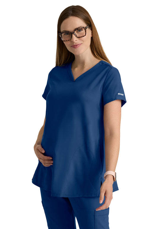 Women's  Two Pocket V-Neck Promise Scrub Top - GSST262 - Indigo (Navy)