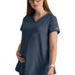 Women's  Two Pocket V-Neck Promise Scrub Top - GSST262 - Steel