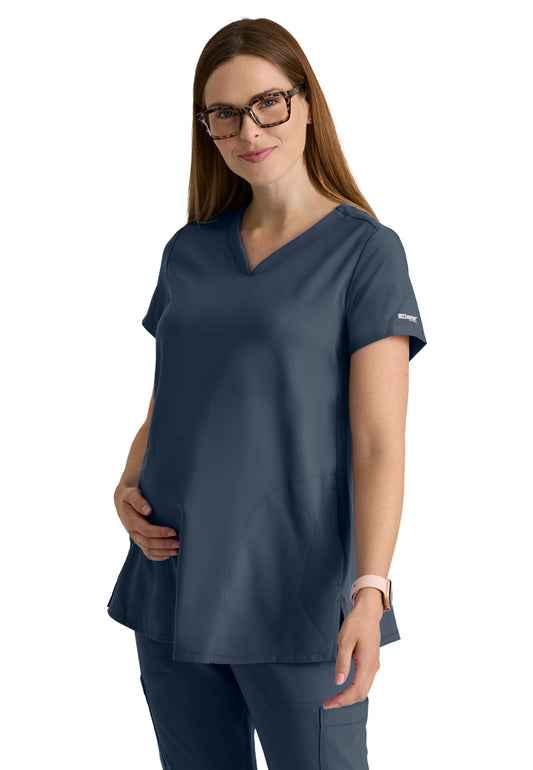 Women's  Two Pocket V-Neck Promise Scrub Top - GSST262 - Steel