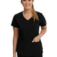 Women's V-Neck Top - SK101 - Black