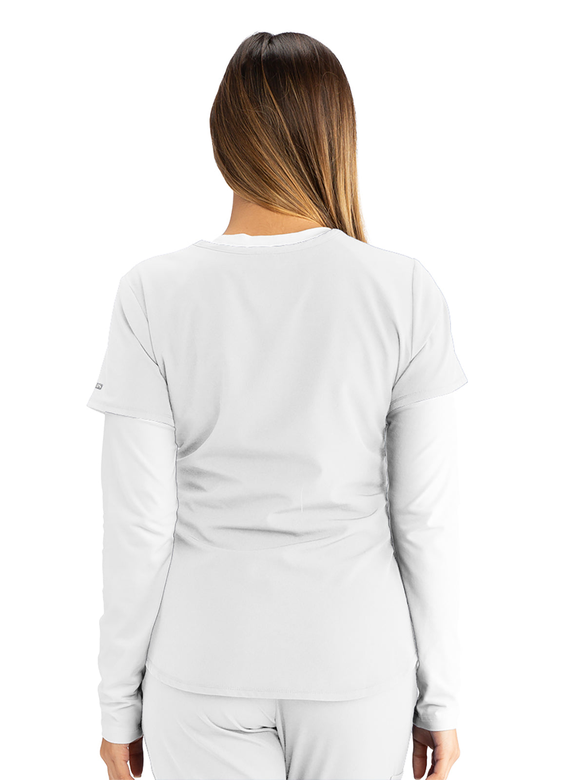 Skechers 3-Pocket Virtual V-Neck Vitality Scrub Top for Women - White