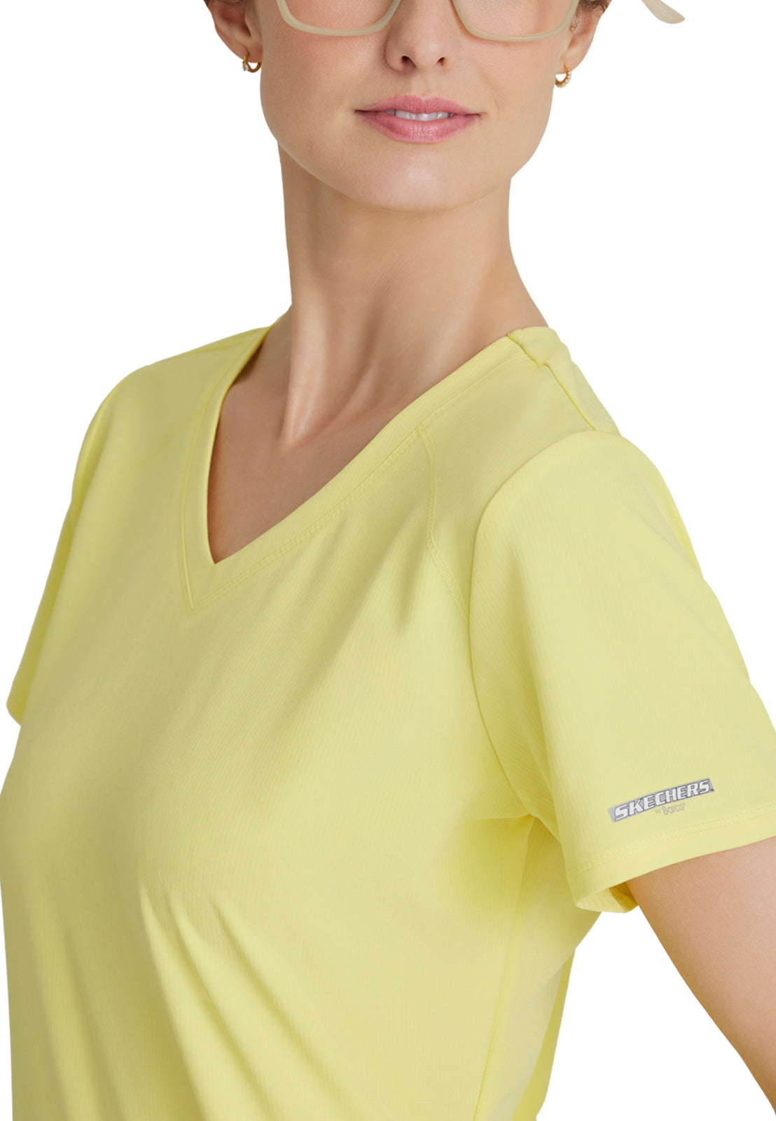 Women's V-Neck Top - SK101 - Lemon Glow