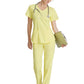 Women's V-Neck Top - SK101 - Lemon Glow