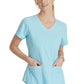 Women's V-Neck Top - SK101 - Poolside Blue