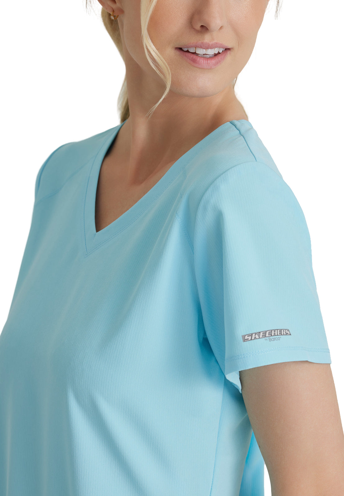 Women's V-Neck Top - SK101 - Poolside Blue