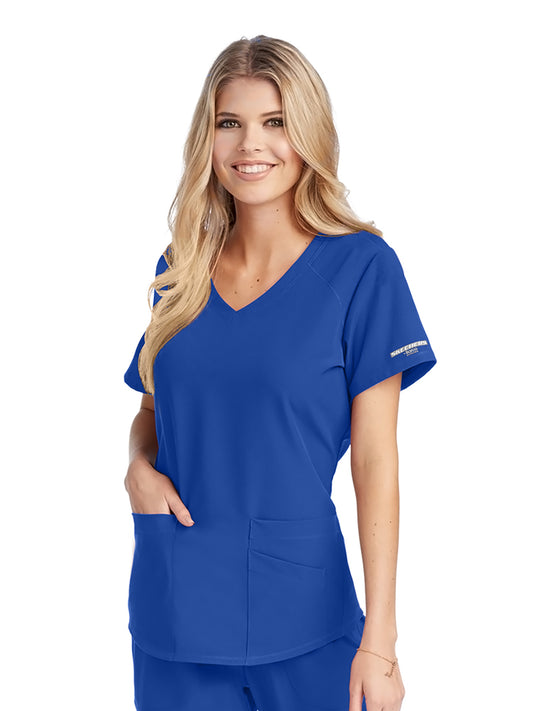 Women's V-Neck Top - SK101 - Galaxy Blue