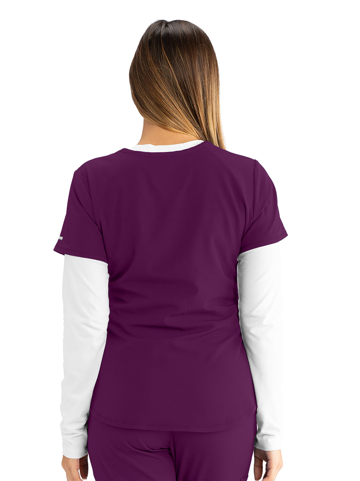 Women's V-Neck Top - SK101 - Wine