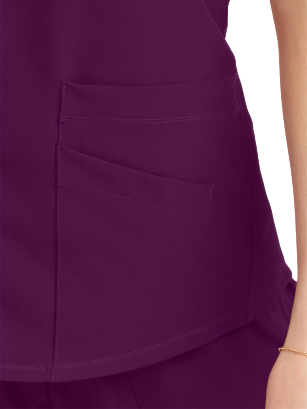 Women's V-Neck Top - SK101 - Wine