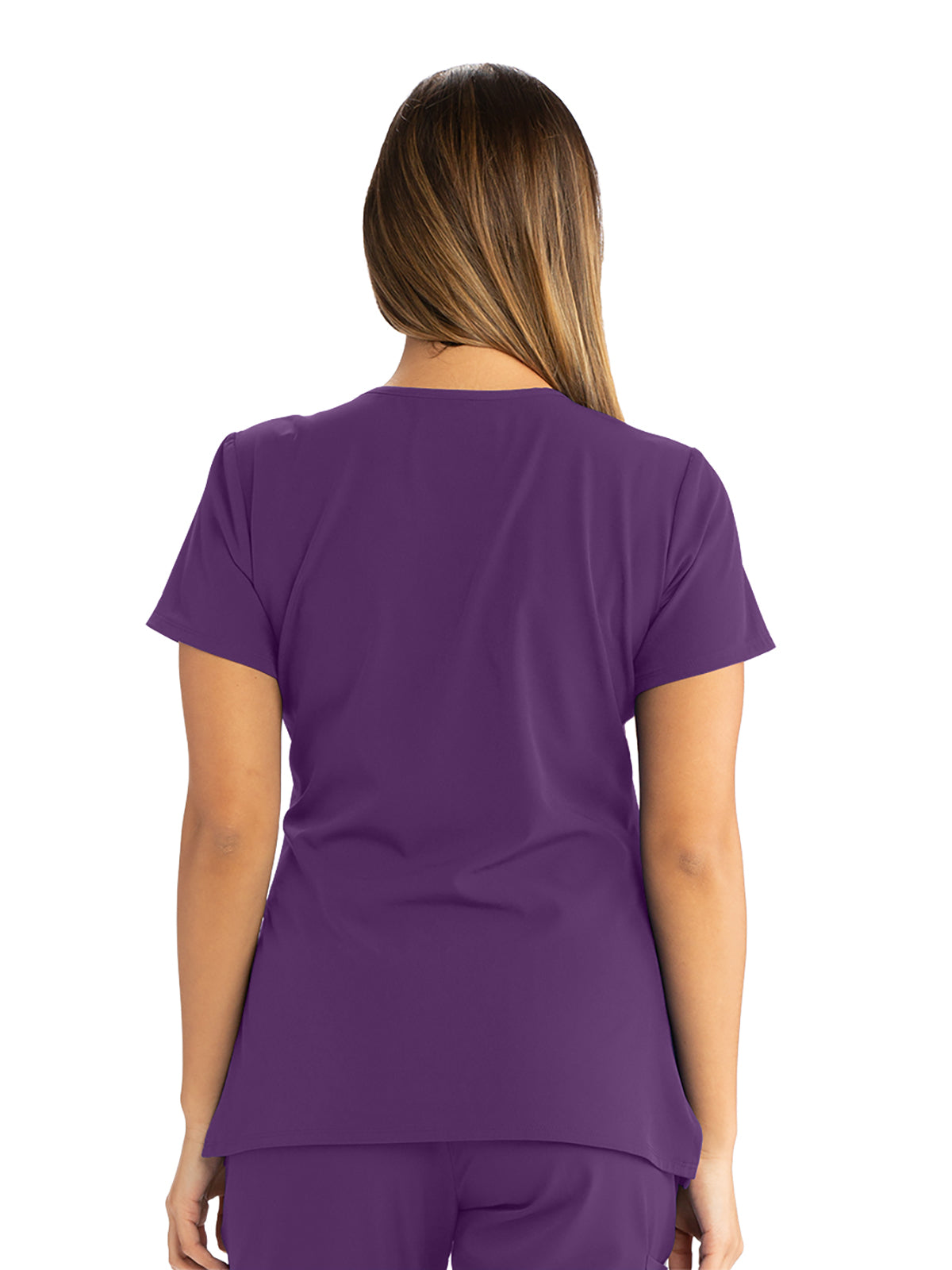 Women's V-Neck Top - SK102 - Eggplant