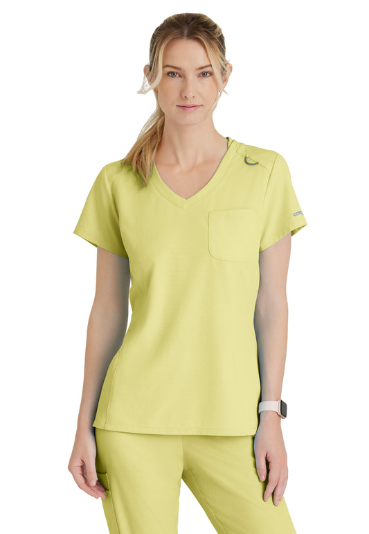 Women's High-Low Hem Tuck-In Top - SKT147 - Lemon Glow