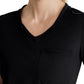Women's 1 Pocket Tulip Hem Flow Top - SKT221 - Black