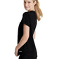 Women's 1 Pocket Tulip Hem Flow Top - SKT221 - Black