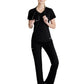 Women's 1 Pocket Tulip Hem Flow Top - SKT221 - Black