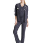 Women's 1 Pocket Tulip Hem Flow Top - SKT221 - Pewter