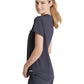 Women's 1 Pocket Tulip Hem Flow Top - SKT221 - Pewter