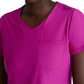 Women's 1 Pocket Tulip Hem Flow Top - SKT221 - Deep Magenta