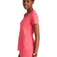 Women's 1 Pocket Tulip Hem Flow Top - SKT221 - Punch Pink