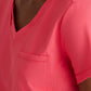 Women's 1 Pocket Tulip Hem Flow Top - SKT221 - Punch Pink